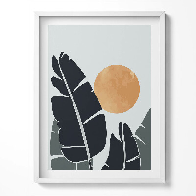 Tablou living cu rama Plante minimaliste și soare în stil boho