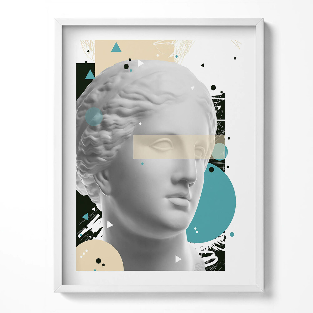 Tablou living cu rama Portret abstract al unei sculpturi feminine antice