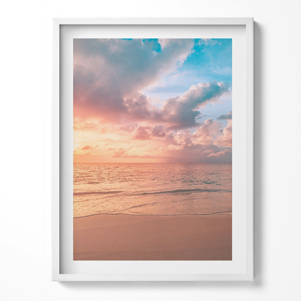 Tablou rama Apus de soare romantic peste mare