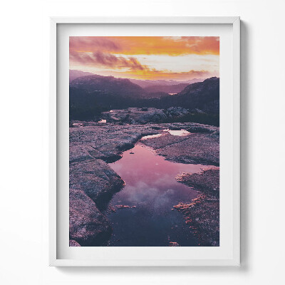 Tablou rama Peisaj montan la apus