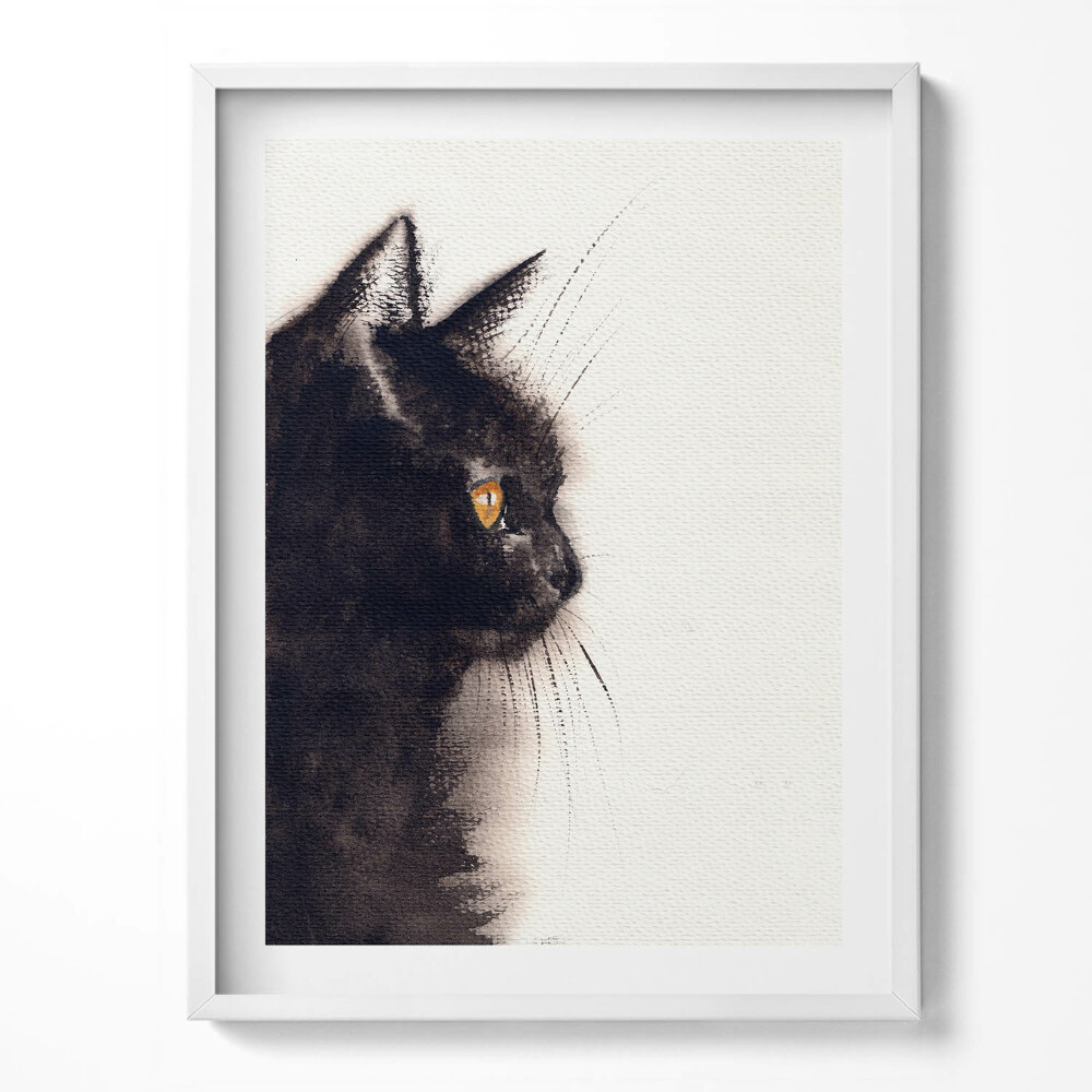 Tablou rama Portretul unei pisici negre