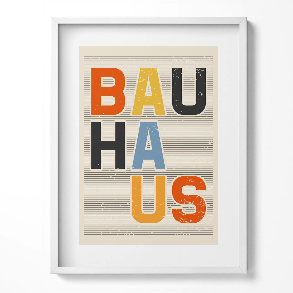 Tablou living cu rama Litere colorate moderniste «bauhaus»