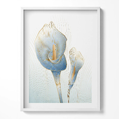 Tablou rama Ilustrație cu flori aurii