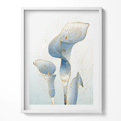 Tablou rama Ilustrație cu flori aurii