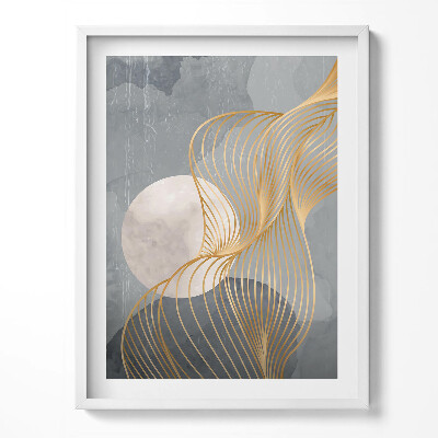 Tablou rama Ilustrație abstractă a lunii cu aur