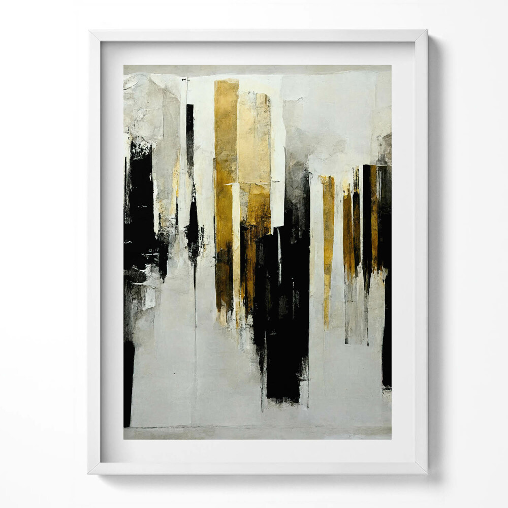 Tablou living cu rama Artă abstractă cu aur