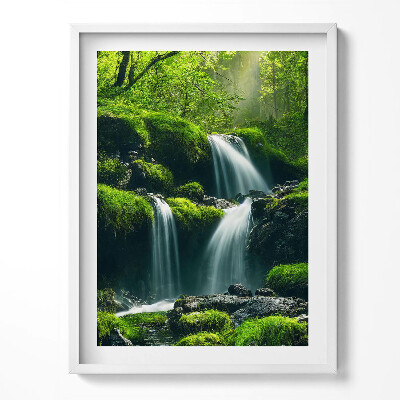Tablou living cu rama Cascade în mijlocul pădurii