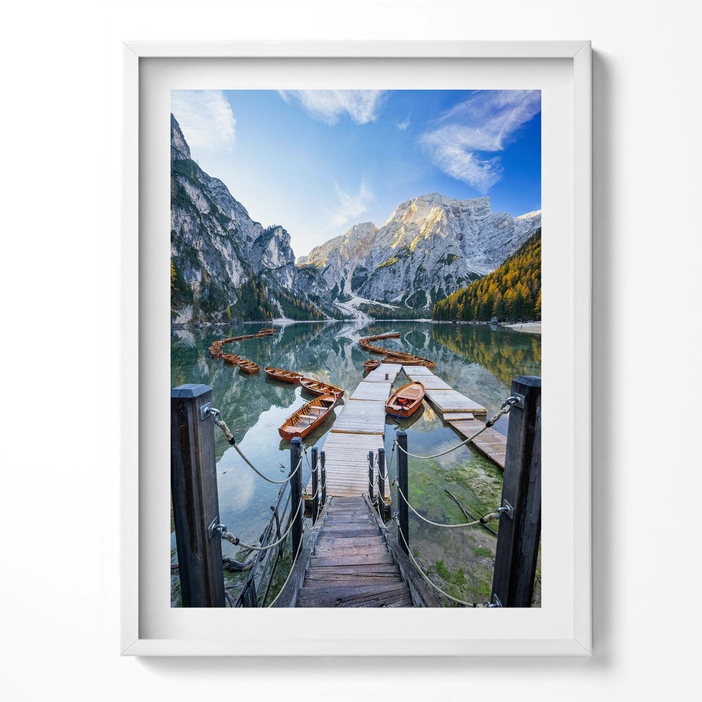 Tablou rama Bărci pe un lac de munte