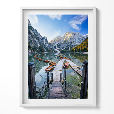 Tablou rama Bărci pe un lac de munte