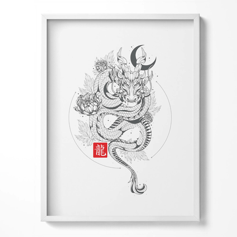 Tablou rama Ilustrație dragon chinezesc