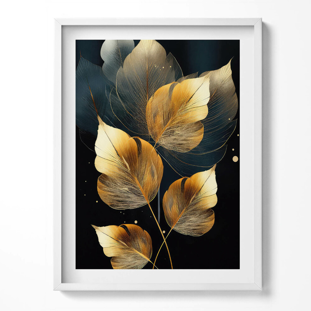 Tablou rama Frunze de aur glamour