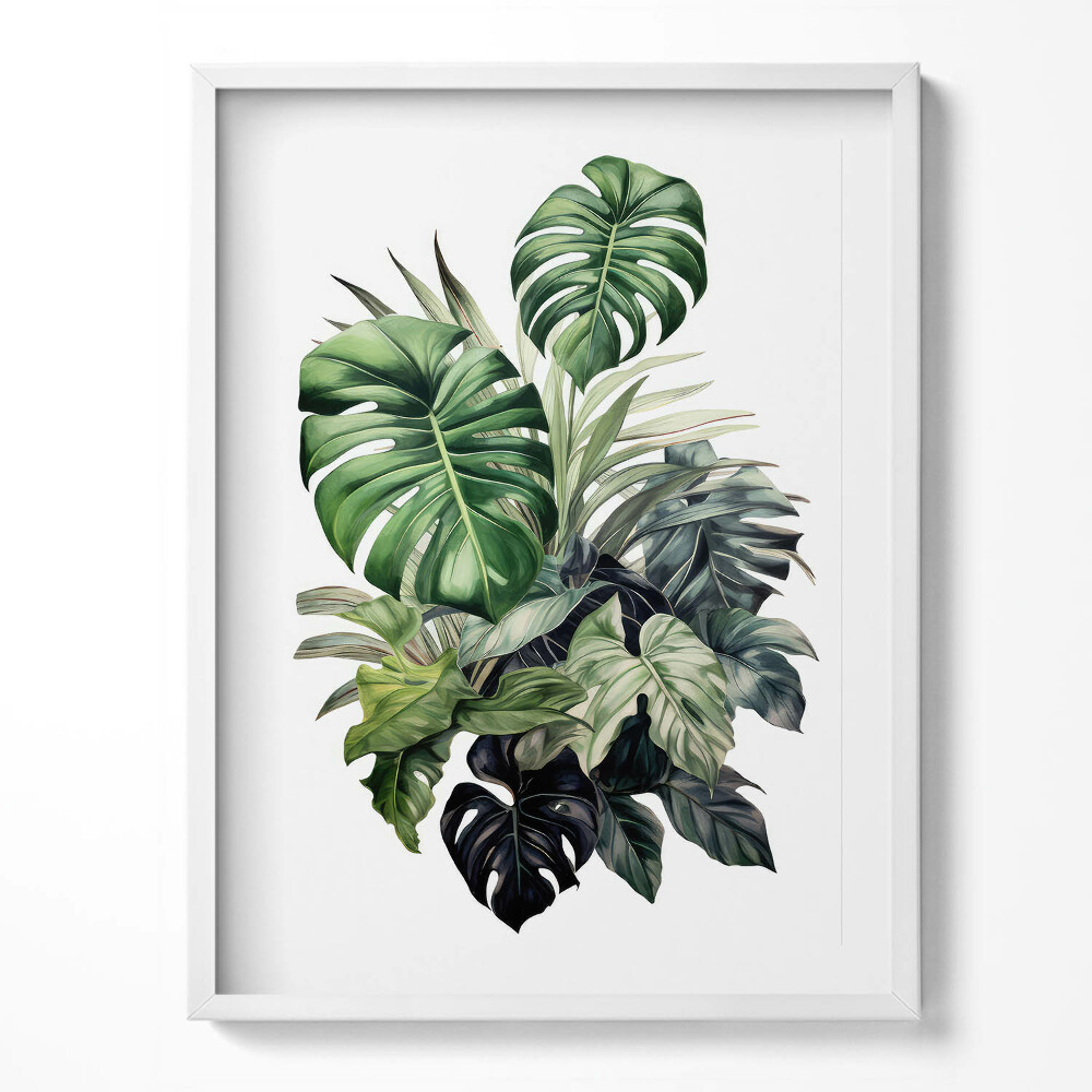 Tablou rama Frunze de Monstera pictate