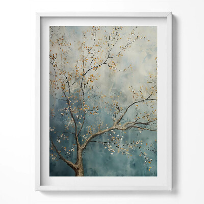 Tablou living cu rama Ramuri de copac pictate