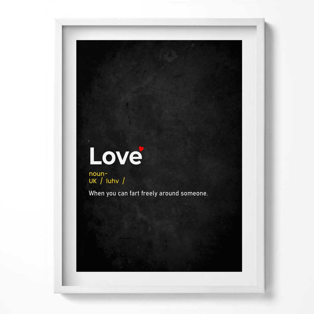 Tablou living cu rama Definiția creativă a iubirii