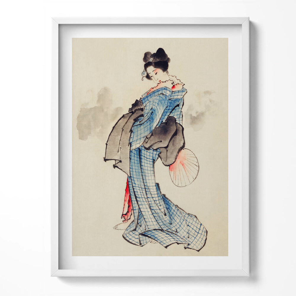 Tablou living cu rama Femeie asiatică în kimono