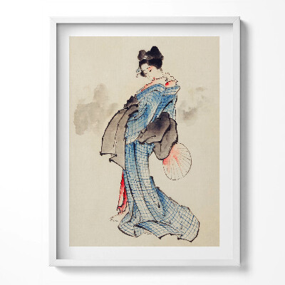 Tablou living cu rama Femeie asiatică în kimono