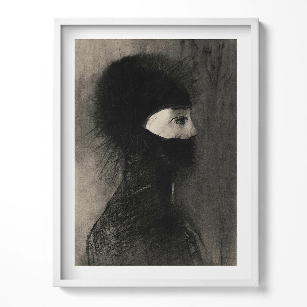 Tablou living cu rama Portretul unei persoane cu o cagulă