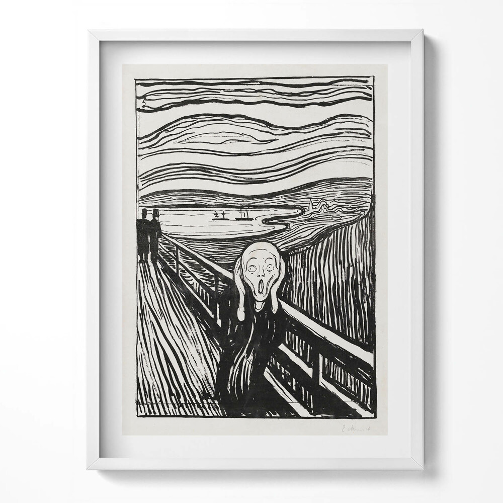 Tablou rama „Schiță din «Țipătul» de Edvard Munch”