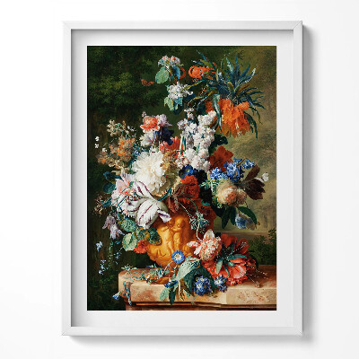 Tablou living cu rama Pictura florilor într-o vază