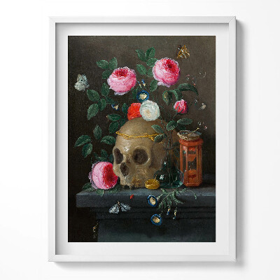 Tablou rama Craniu printre flori