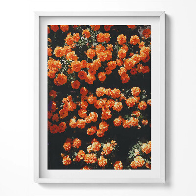 Tablou living cu rama Flori portocalii