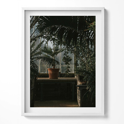 Tablou living cu rama Plante vintage pe fereastră