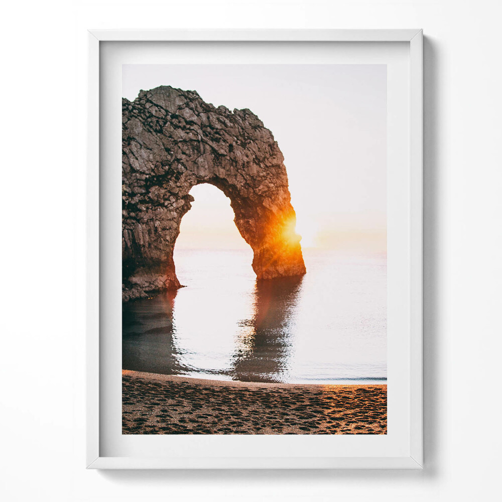 Tablou living cu rama Stânci de pe malul mării, plajă și soare