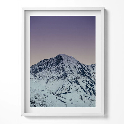 Tablou rama Vârf de munte înzăpezit la amurg