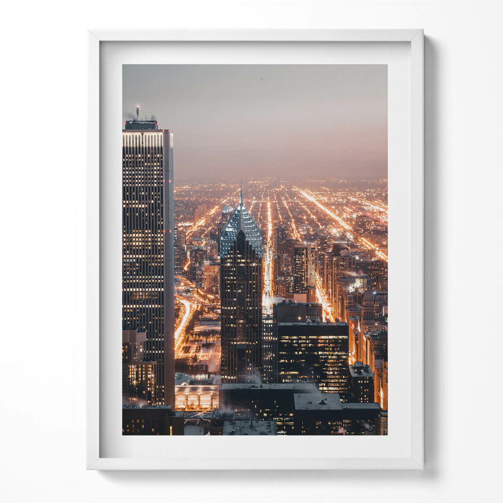 Tablou living cu rama Orașul de seară