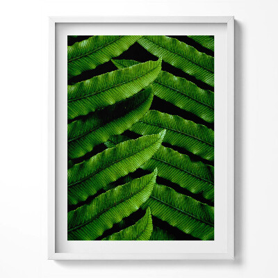 Tablou living cu rama Frunze verzi de aproape