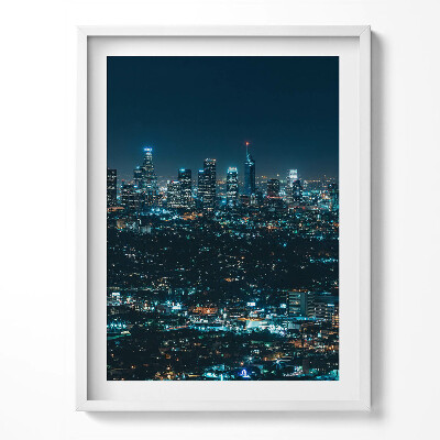 Tablou rama Oraș mare iluminat noaptea panoramă