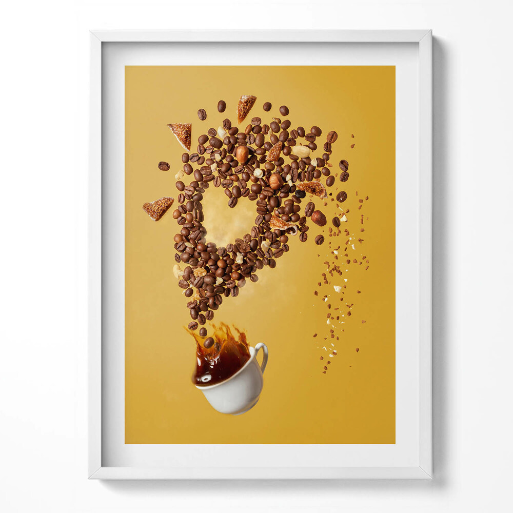 Tablou rama Ceașcă de cafea și cereale abstracte