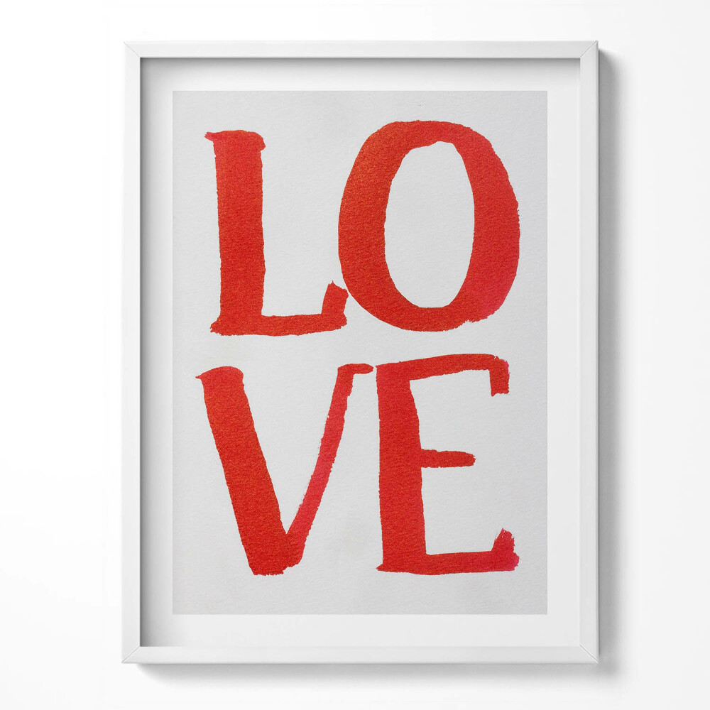 Tablou rama Graffiti roșu cu litere LOVE