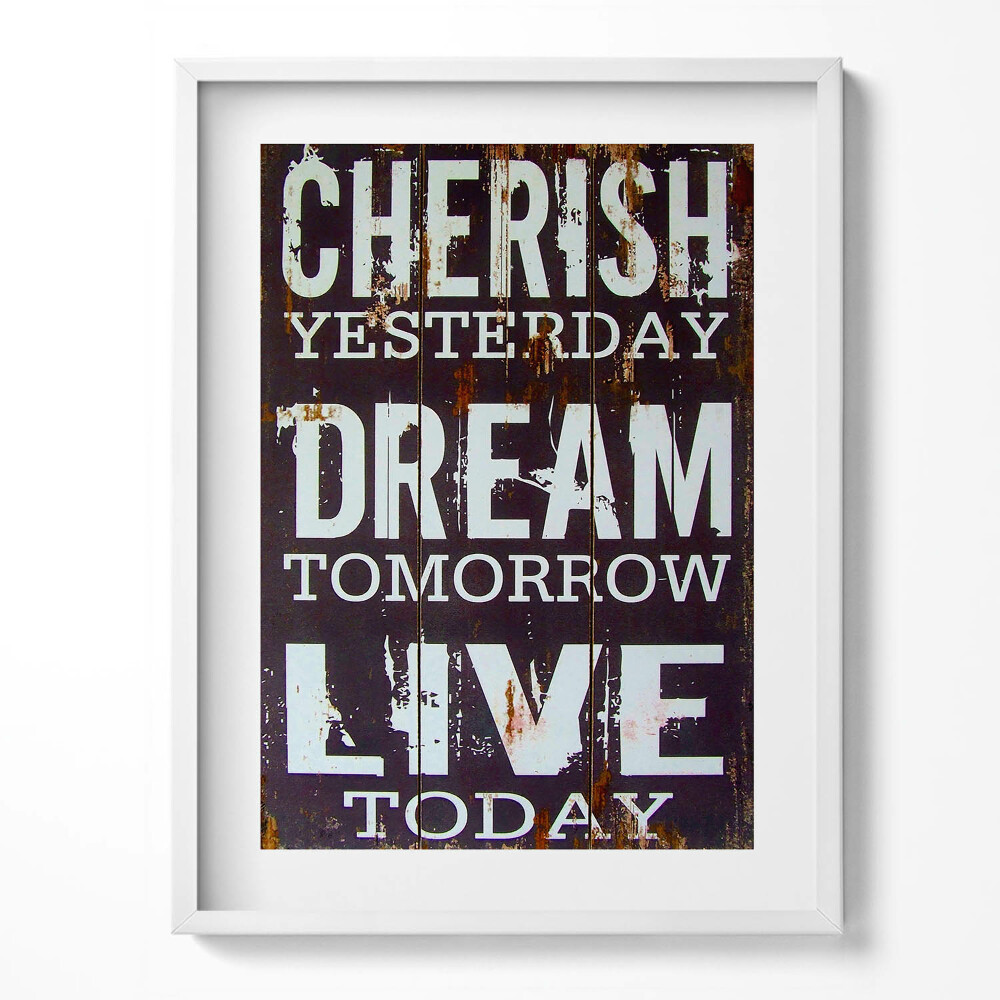 Tablou rama Inscripție motivațională pe tablă veche