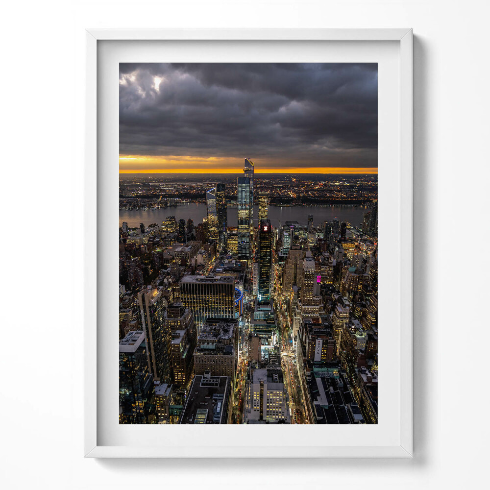 Tablou rama Arhitectura orașului din perspectiva unei păsări noaptea