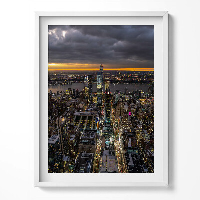 Tablou rama Arhitectura orașului din perspectiva unei păsări noaptea