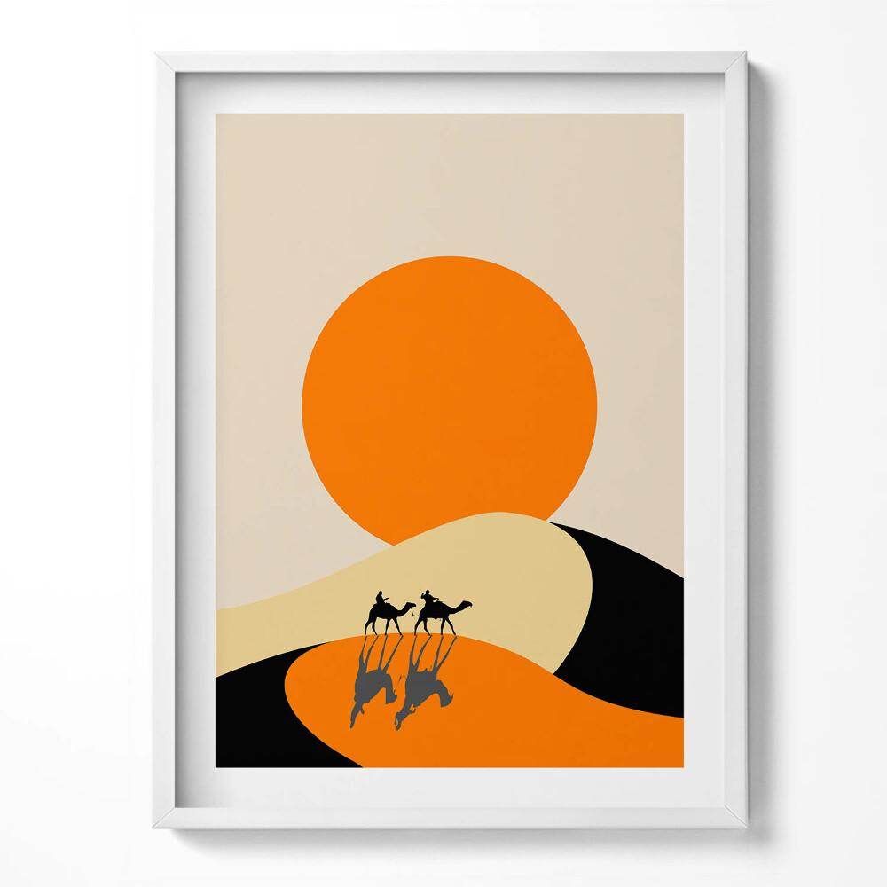 Tablou living cu rama Ilustrație a unei traversări a deșertului