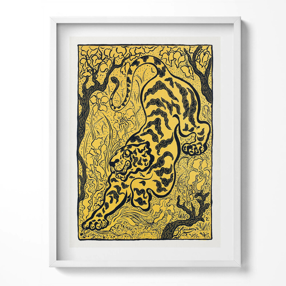 Tablou living cu rama Ilustrație tigru chinezesc