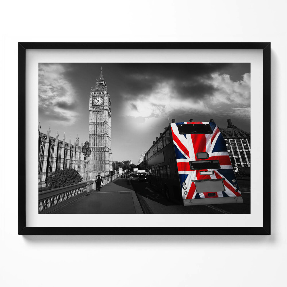 Tablou rama Big Ben și autobuzul londonez