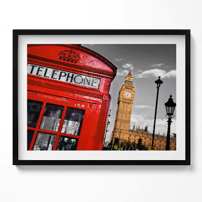 Tablou living cu rama Cabină telefonică și Big Ben - Anglia