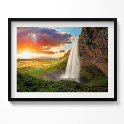 Tablou living cu rama Cascadă în Islanda