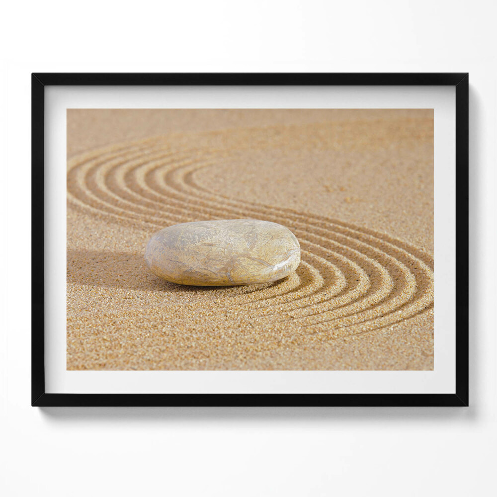 Tablou rama Piatră singuratică în nisip - zen