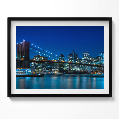 Tablou rama Podul Brooklyn noaptea - New York