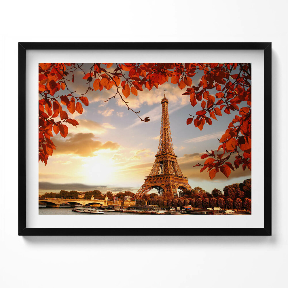 Tablou rama Turnul Eiffel printre frunze