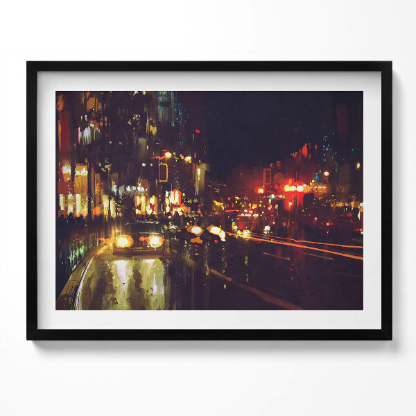 Tablou living cu rama Oraș pictat încețoșat