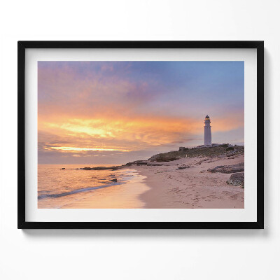 Tablou rama Peisaj marin cu plajă și far