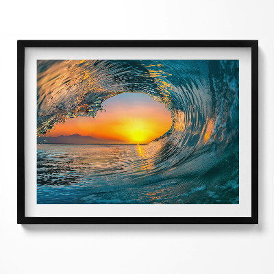 Tablou living cu rama Val de apă la apus