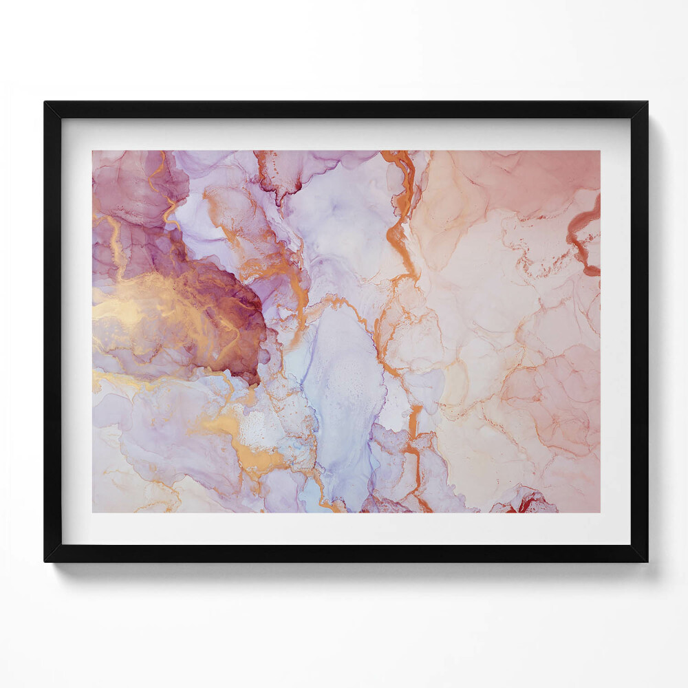 Tablou living cu rama Marmură aurie roz