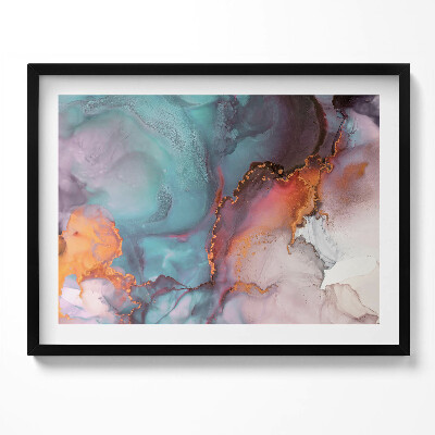 Tablou rama Marmură aurie turcoaz