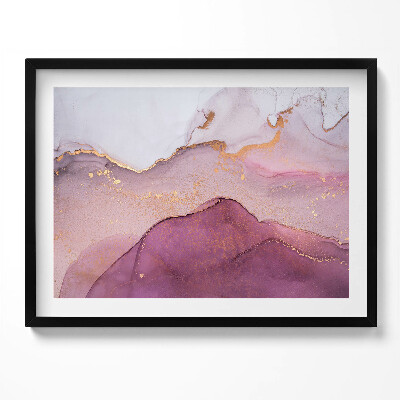 Tablou living cu rama Rezumat roz cu aur